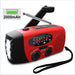 Solar hand crank LED zaklamp met AM/FM radio en 2000mAh powerbank - Bivakshop