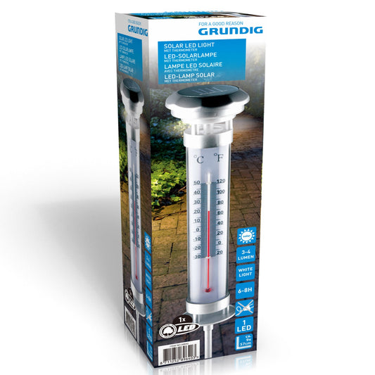 Solar tuinlamp-thermometer - Functionele verlichting en temperatuurweergave voor buiten - Bivakshop