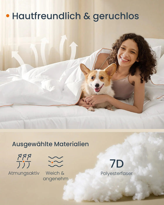 SONGMICS HOME microvezel bedsprei - 100% microvezel vulling - 300 GSM deken met 8 lussen - Bivakshop
