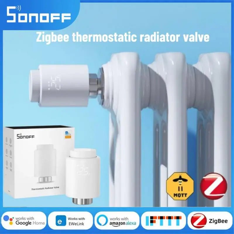 SONOFF Zigbee Thermostatische Radiatorknop - Slimme temperatuurregeling - Compatibel met Alexa en eWeLink - Bivakshop