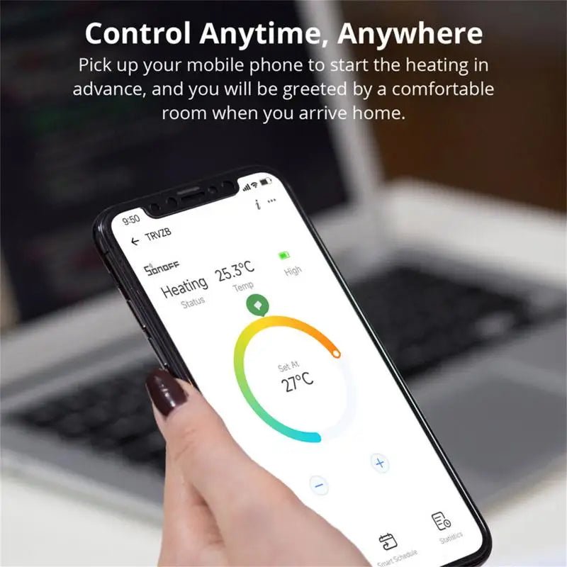 SONOFF Zigbee Thermostatische Radiatorknop - Slimme temperatuurregeling - Compatibel met Alexa en eWeLink - Bivakshop