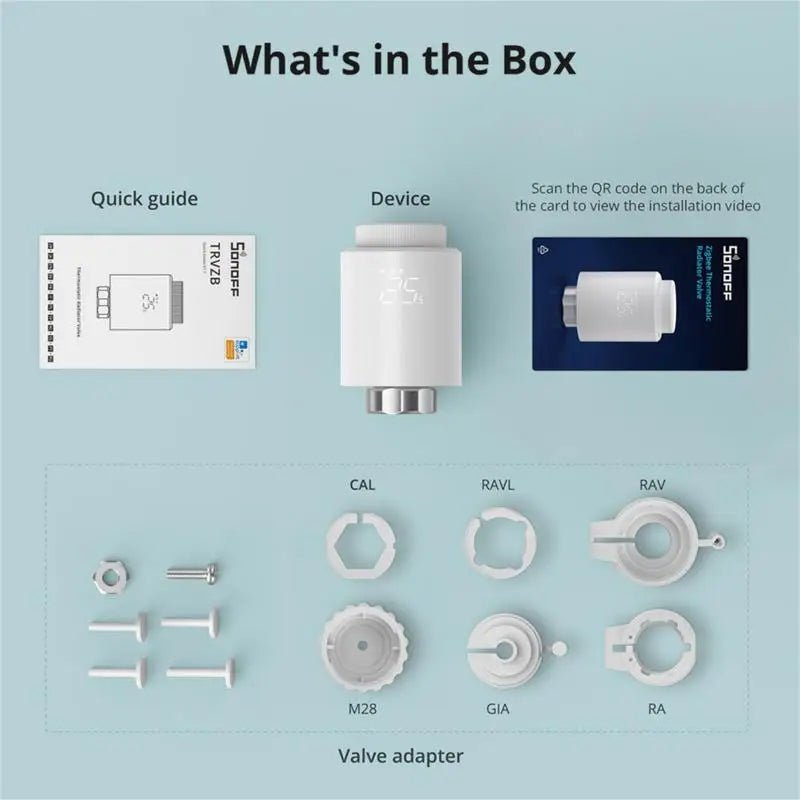 SONOFF Zigbee Thermostatische Radiatorknop - Slimme temperatuurregeling - Compatibel met Alexa en eWeLink - Bivakshop