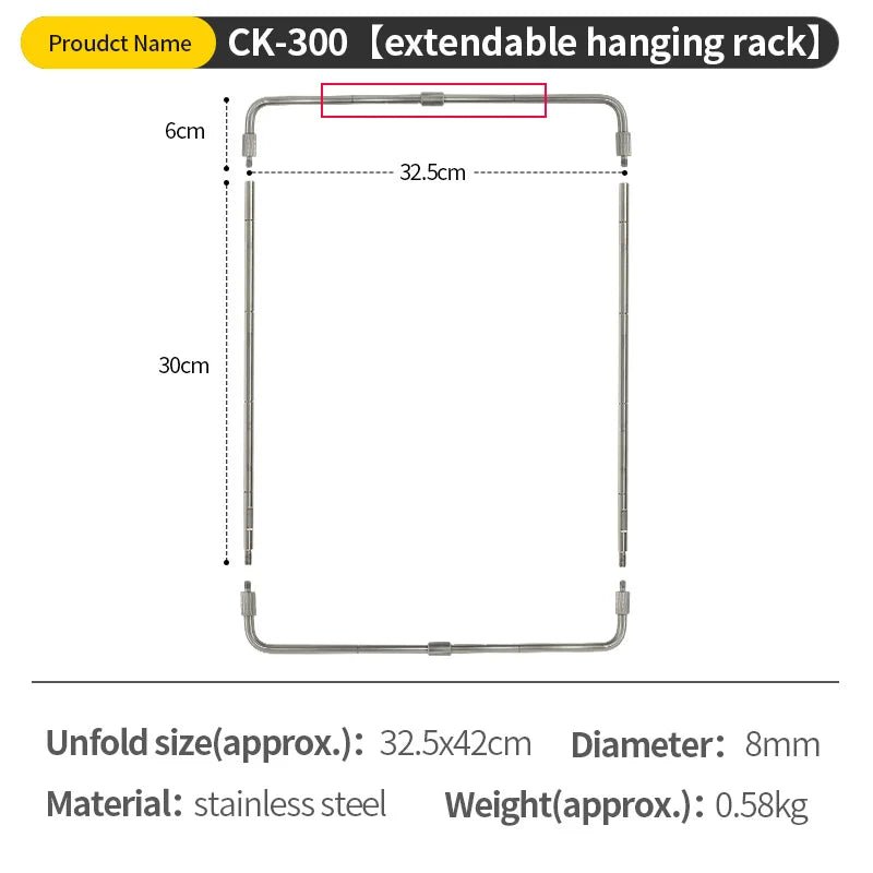 Soomloom Outdoor IGT Tafel Accessoires – Draagbaar & uitbreidbaar tafelframe – RVS camping lichtstandaard - Bivakshop