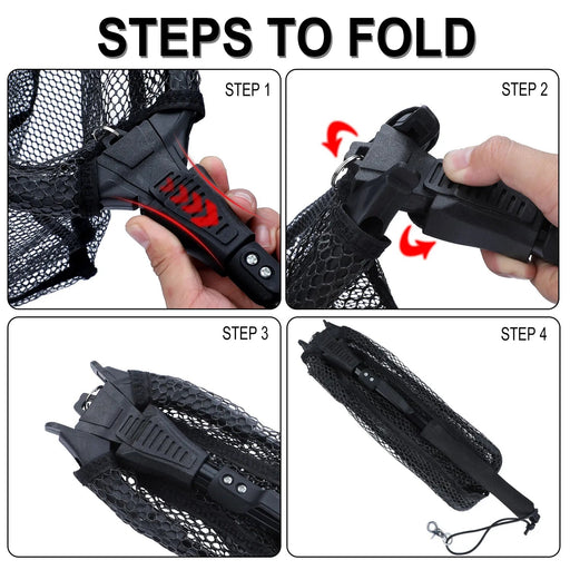 Sougayilang 65 - 112cm Folding Fishing Brail Net Telescopic Fishing Landing Net Scoop Net - Bivakshop