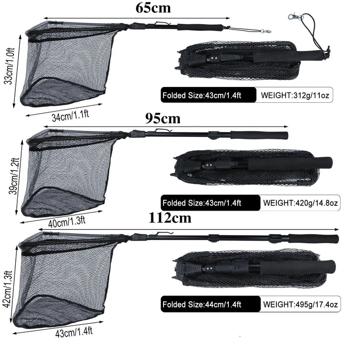 Sougayilang 65 - 112cm Folding Fishing Brail Net Telescopic Fishing Landing Net Scoop Net - Bivakshop
