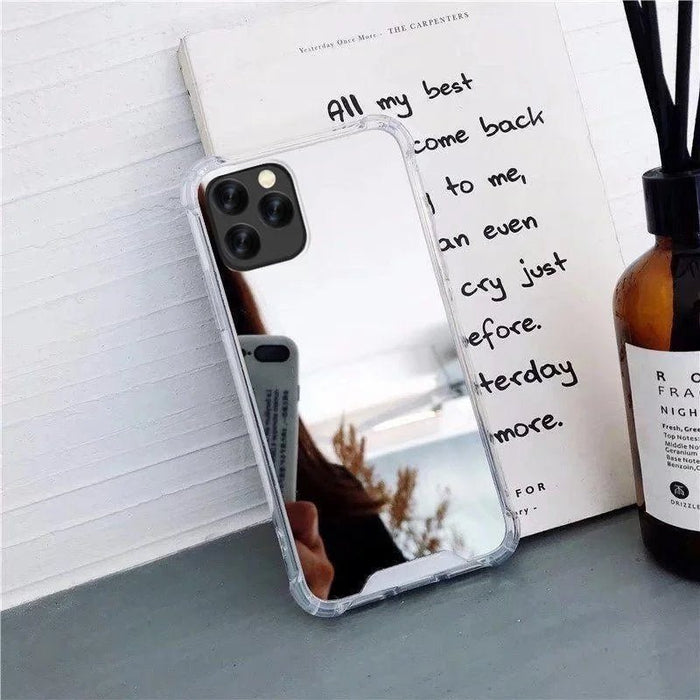 Spiegel telefoonhoesjes - Voor iphone 15 14 13 12 11 pro max - Schokbestendig tpu - Bivakshop