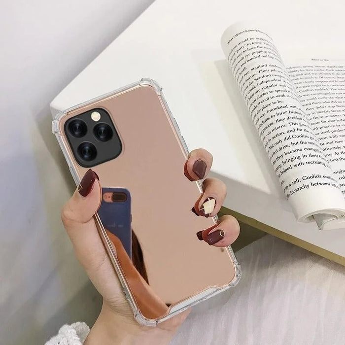 Spiegel telefoonhoesjes - Voor iphone 15 14 13 12 11 pro max - Schokbestendig tpu - Bivakshop