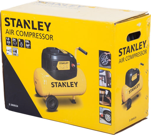 Stanley - Krachtige Luchtcompressor – 8 Bar – 24 Liter Tank – Robuust & Efficiënt - Bivakshop