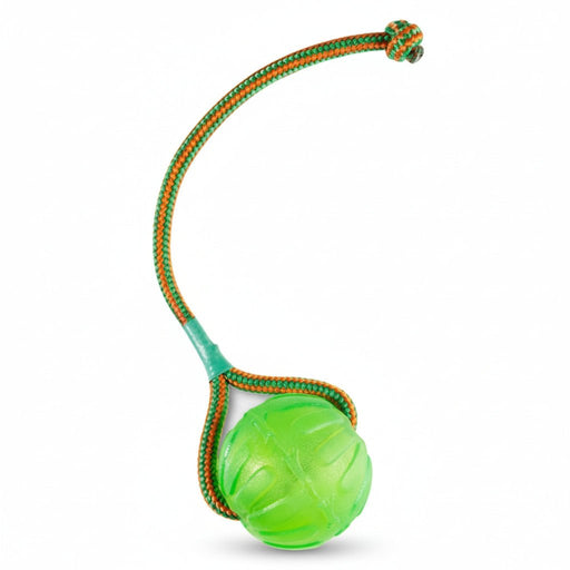Starmark – Swing 'n Fling DuraFoam Fetch Ball – Geel/Blauw – Maat S (8 cm) - Bivakshop