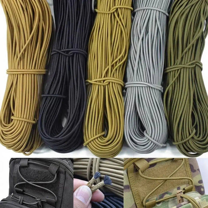 Sterk elastisch koord voor outdoor & DIY - 3mm/4mm multistrand elastisch touw in 4 kleuren - Bivakshop