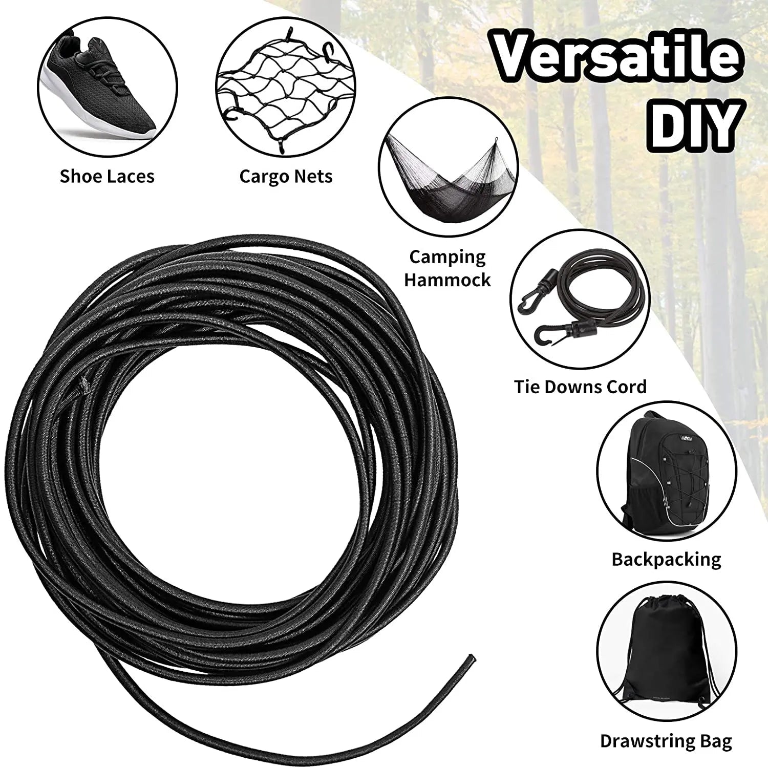 Sterke elastische koord - Voor DIY, tenten en kajakken - Meerdere diameters - Bivakshop