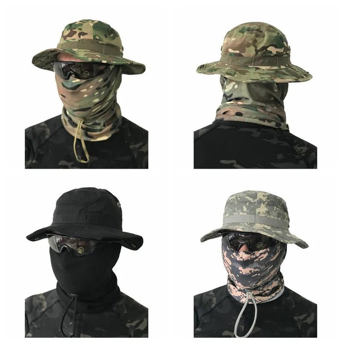 Tactical Camouflage Cap Military Hat Army Caps Men Women Outdoor Sports Sun Boonie Bucket Fishing Hiking Hunting Climbing Hats - Bivakshop