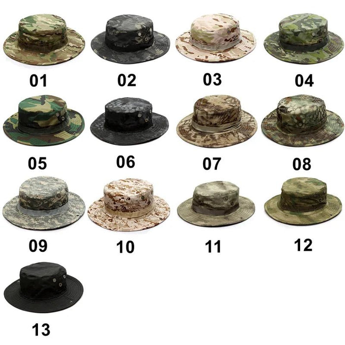 Tactical Camouflage Cap Military Hat Army Caps Men Women Outdoor Sports Sun Boonie Bucket Fishing Hiking Hunting Climbing Hats - Bivakshop