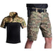 Tactisch camouflage pak – Ademend combatshirt en cargoshorts voor outdoor en hiking - Bivakshop