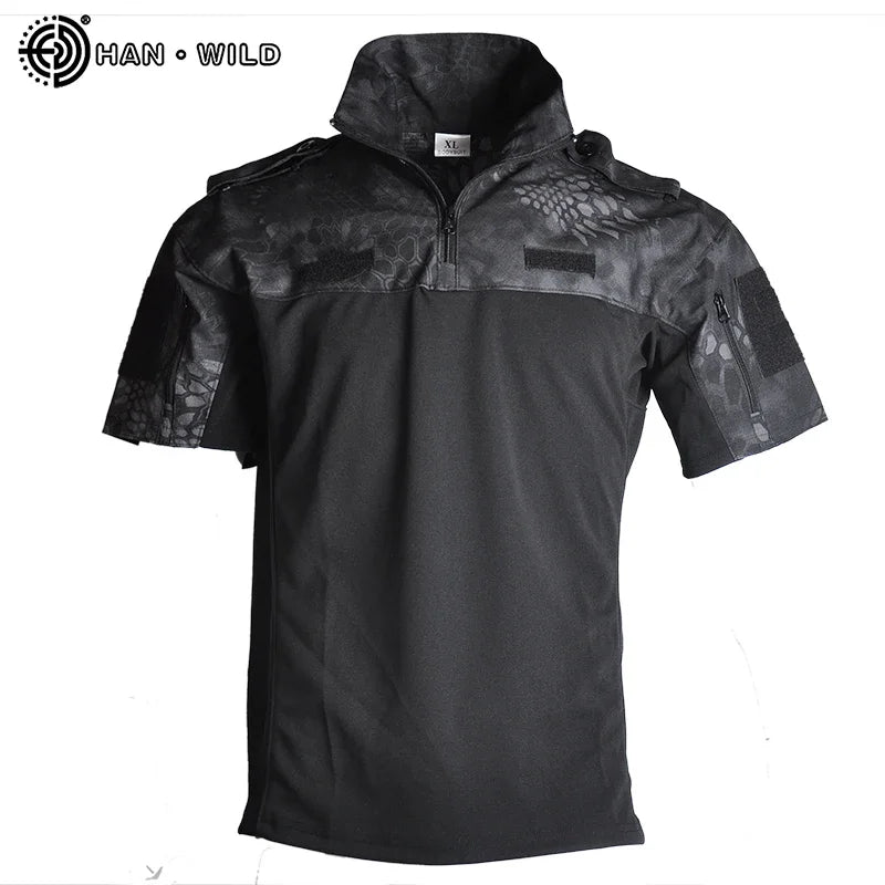 Tactisch camouflage pak – Ademend combatshirt en cargoshorts voor outdoor en hiking - Bivakshop