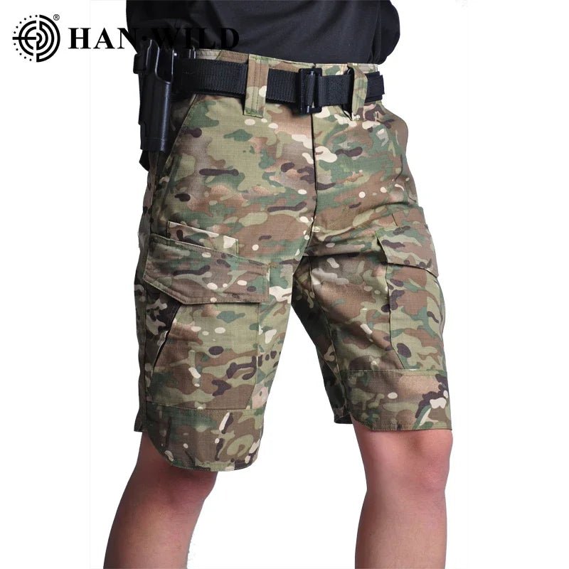 Tactisch camouflage pak – Ademend combatshirt en cargoshorts voor outdoor en hiking - Bivakshop