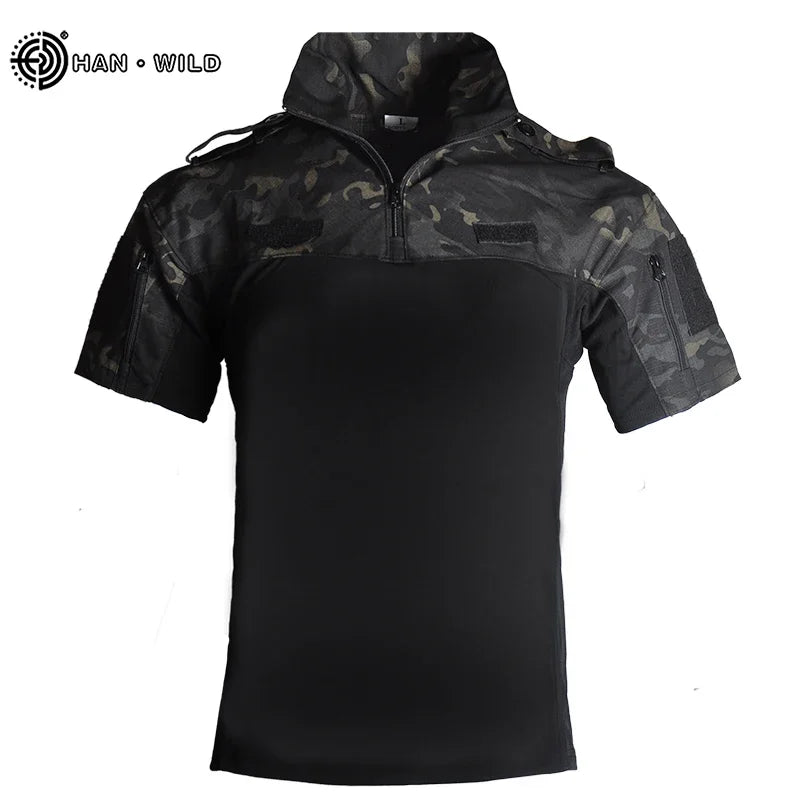 Tactisch camouflage pak – Ademend combatshirt en cargoshorts voor outdoor en hiking - Bivakshop
