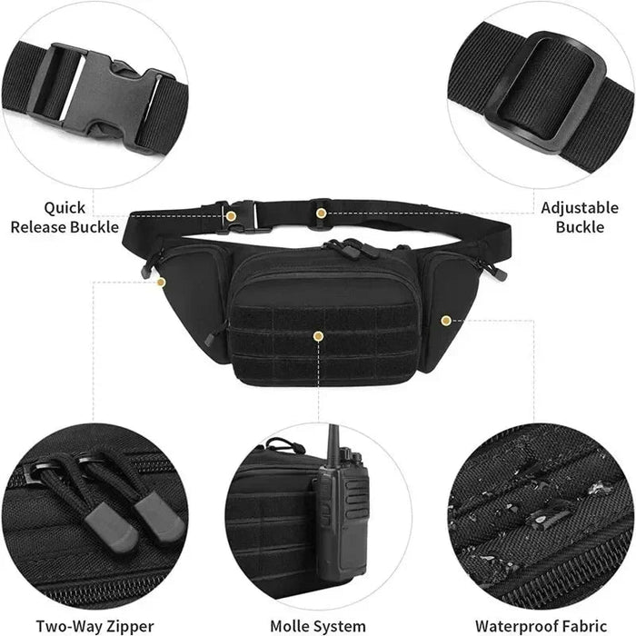 Tactische Nylon Schoudertas – Multi - functionele EDC Waist Pack – Hoge Capaciteit Heuptas & Crossbody voor Outdoor & Survival - Bivakshop