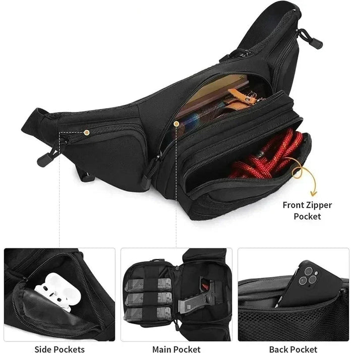 Tactische Nylon Schoudertas – Multi - functionele EDC Waist Pack – Hoge Capaciteit Heuptas & Crossbody voor Outdoor & Survival - Bivakshop