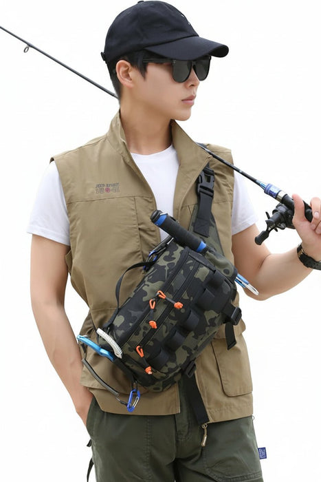 Tactische Vissers Chest Pack – MOLLE Systeem voor Kunstaas & Tackle - Bivakshop