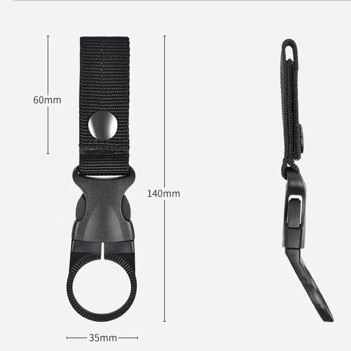 Tactische Waterfleshouder Clip – Nylon Webbing & Carabiner - Bivakshop