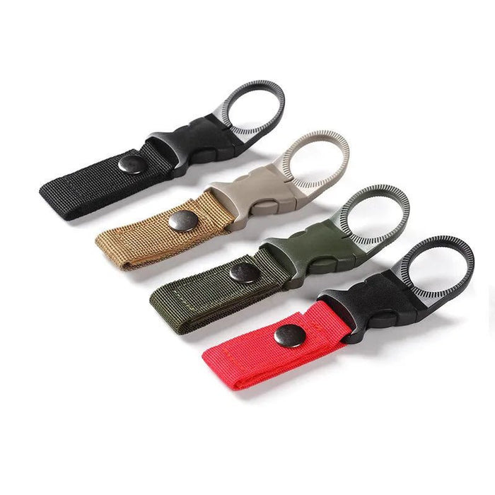 Tactische Waterfleshouder Clip – Nylon Webbing & Carabiner - Bivakshop