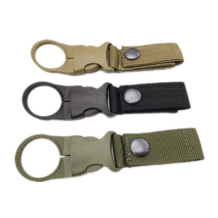 Tactische Waterfleshouder Clip – Nylon Webbing & Carabiner - Bivakshop
