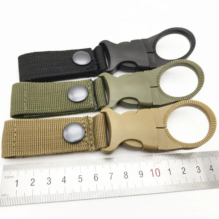 Tactische Waterfleshouder Clip – Nylon Webbing & Carabiner - Bivakshop