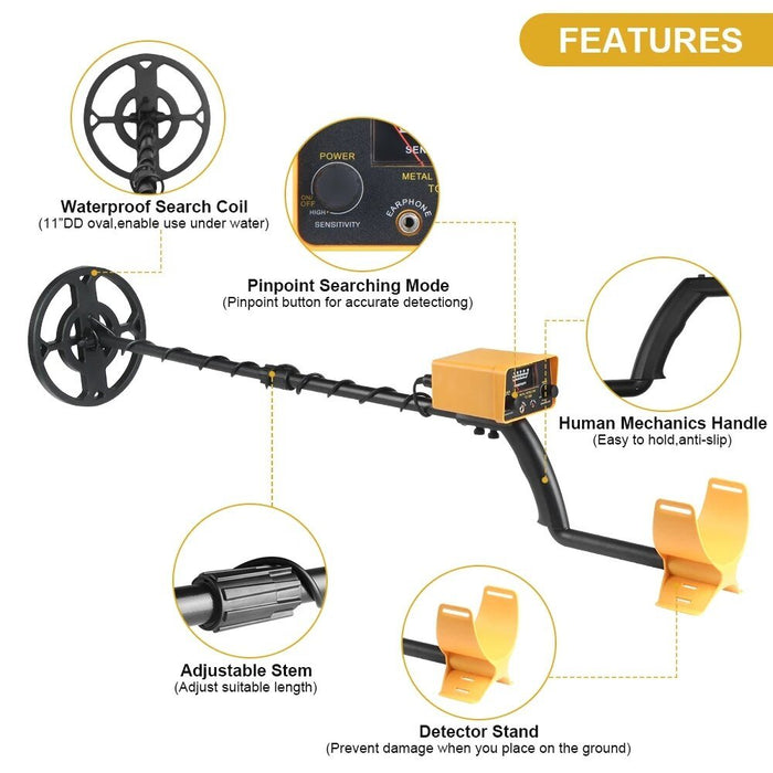 Tanxunzhe TC - 200Y Upgrade Metal Detector Underground Wire Iron Metal Gold Detector Adjustable Tracker for Treasure Search New - Bivakshop