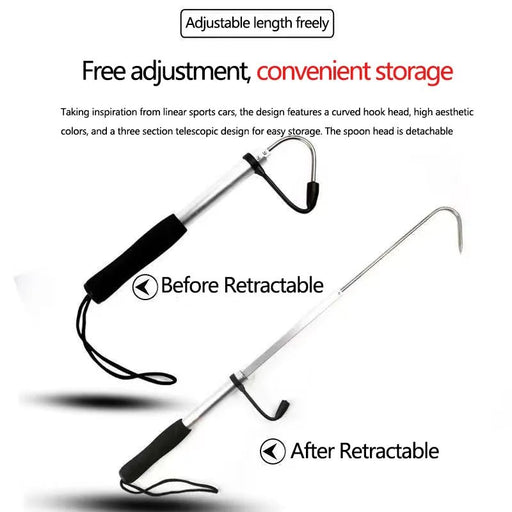 Telescopische Gaff Hook (28 - 60cm) – RVS Zoutwater Landingshaak - Bivakshop
