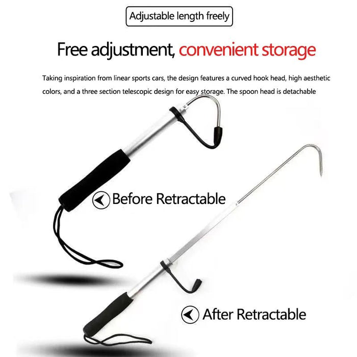 Telescopische Gaff Hook (28 - 60cm) – RVS Zoutwater Landingshaak - Bivakshop