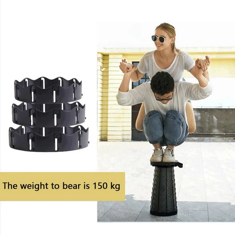 Telescopische verstelbare opvouwbare outdoor stoel - Comfortabel en draagbaar voor buiten - Zwart - Bivakshop
