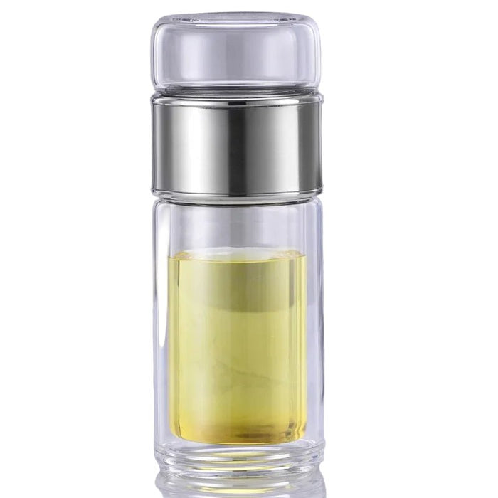 Theebeker borosilicaatglas – dubbelwandig – met filter - Bivakshop