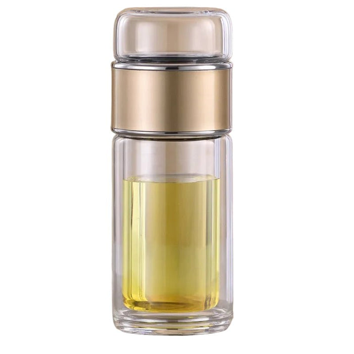 Theebeker borosilicaatglas – dubbelwandig – met filter - Bivakshop