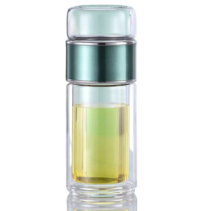 Theebeker borosilicaatglas – dubbelwandig – met filter - Bivakshop