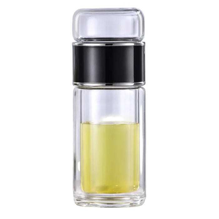 Theebeker borosilicaatglas – dubbelwandig – met filter - Bivakshop