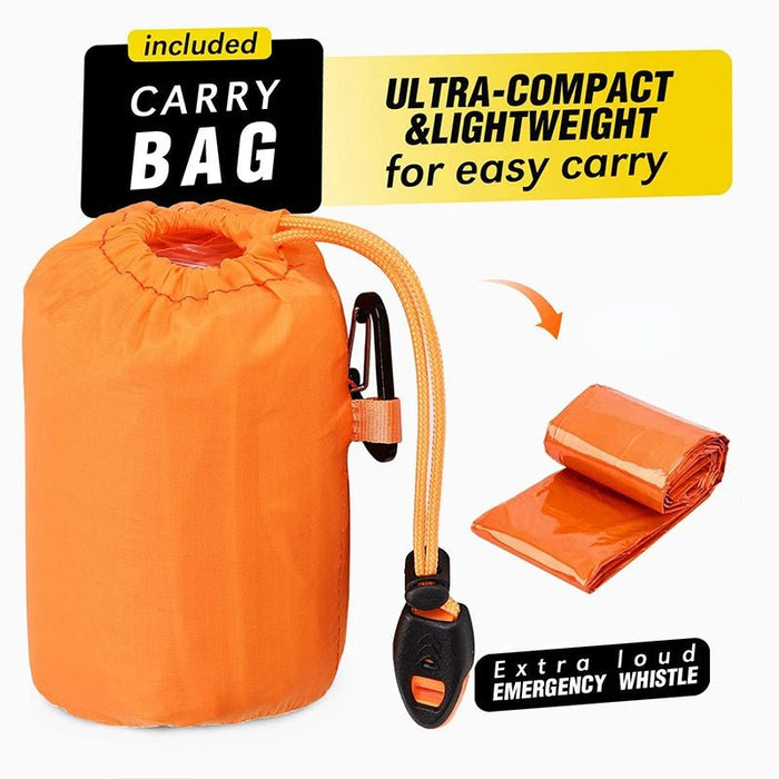 Thermische overlevingsponcho - Reflecterende waterdichte regenjas voor kamperen & wandelen - Bivakshop