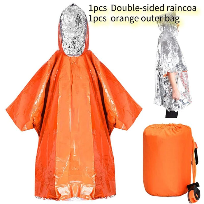 Thermische overlevingsponcho - Reflecterende waterdichte regenjas voor kamperen & wandelen - Bivakshop