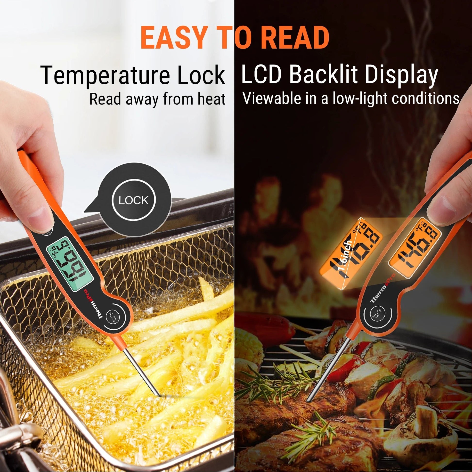 ThermoPro TP605 digitale BBQ - thermometer - Snel en waterdicht - Backlight en kalibratie - Bivakshop