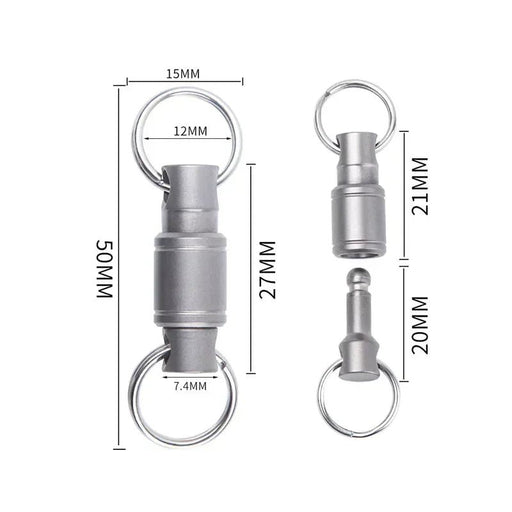 Titanium Rotate Buckle Portable Multifunctional EDC Outdoor Tool Titanium Alloy Waist Belt Quick Buckle Keyring - Bivakshop