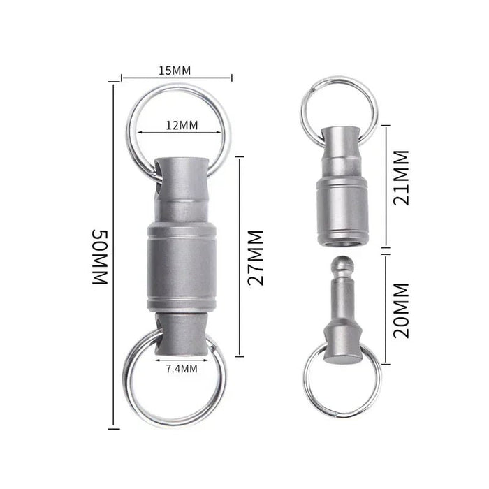 Titanium Rotate Buckle Portable Multifunctional EDC Outdoor Tool Titanium Alloy Waist Belt Quick Buckle Keyring - Bivakshop