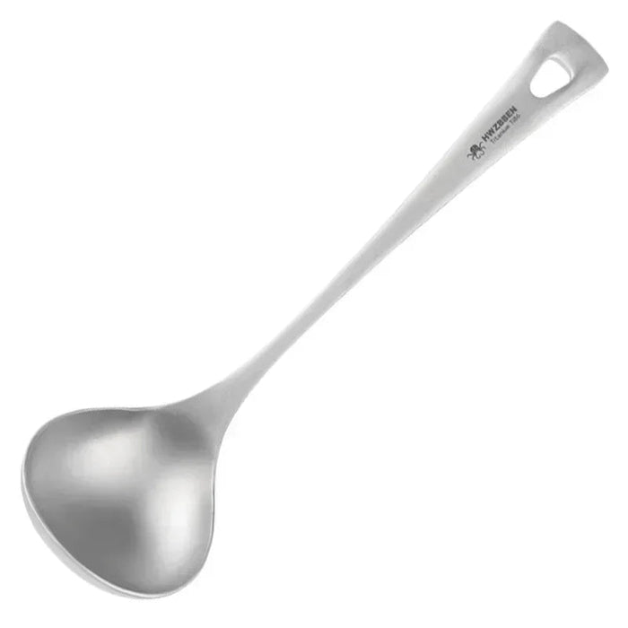 Titanium soeplepel met lange steel - Lichtgewicht campingbestek voor outdoor koken - Bivakshop