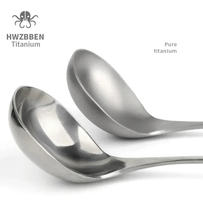 Titanium soeplepel met lange steel - Lichtgewicht campingbestek voor outdoor koken - Bivakshop