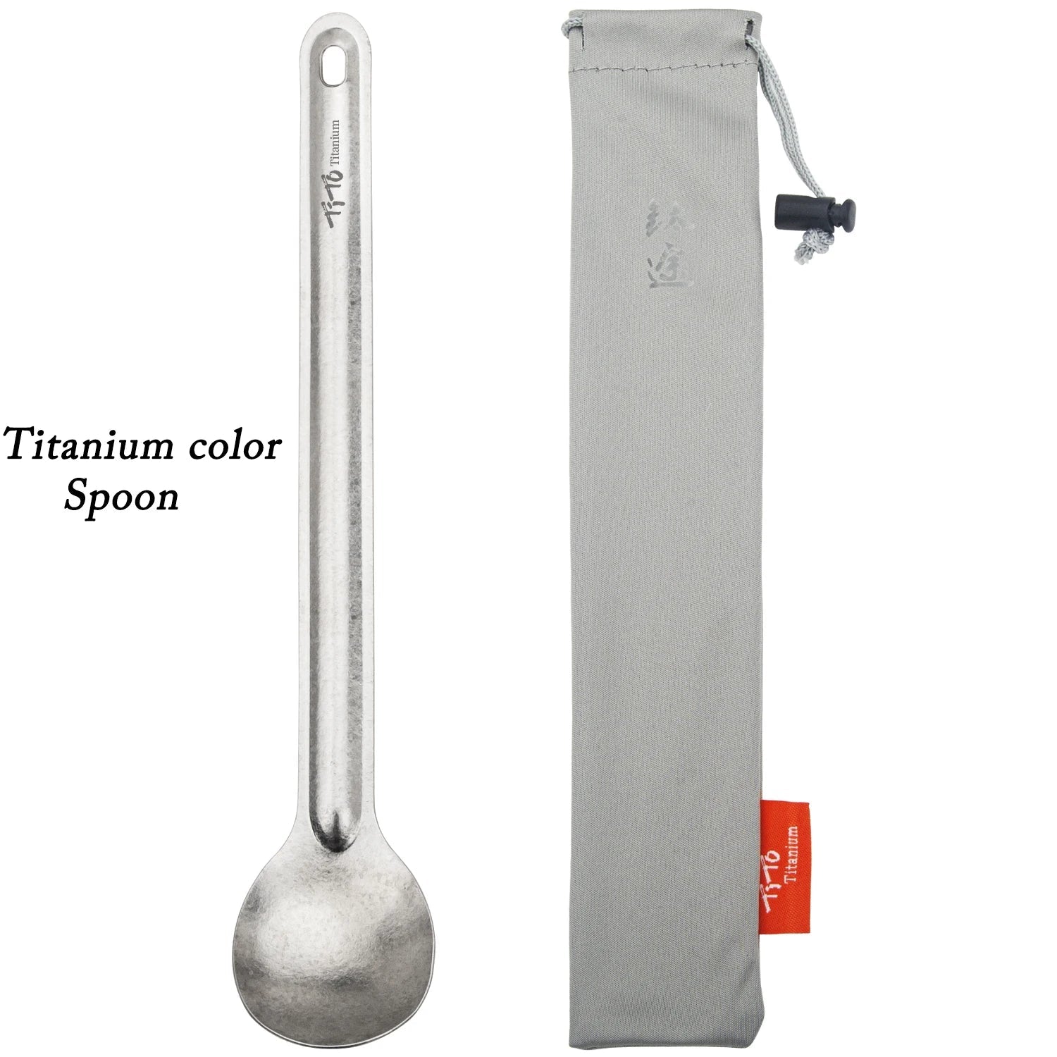 Titanium spork met lange steel - Ultralicht - Voor kamperen en picknicks - Bivakshop