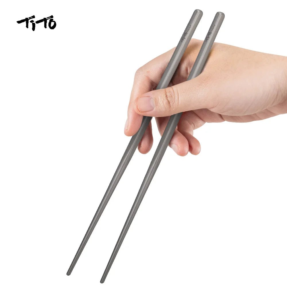 Tito titanium - Lichtgewicht duurzame eetstokjes - Bivakshop