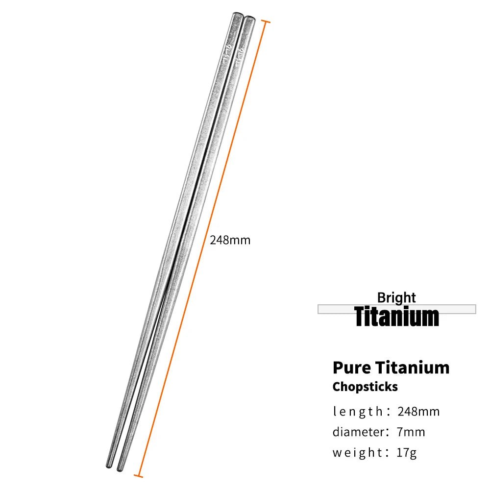 Tito titanium - Lichtgewicht duurzame eetstokjes - Bivakshop