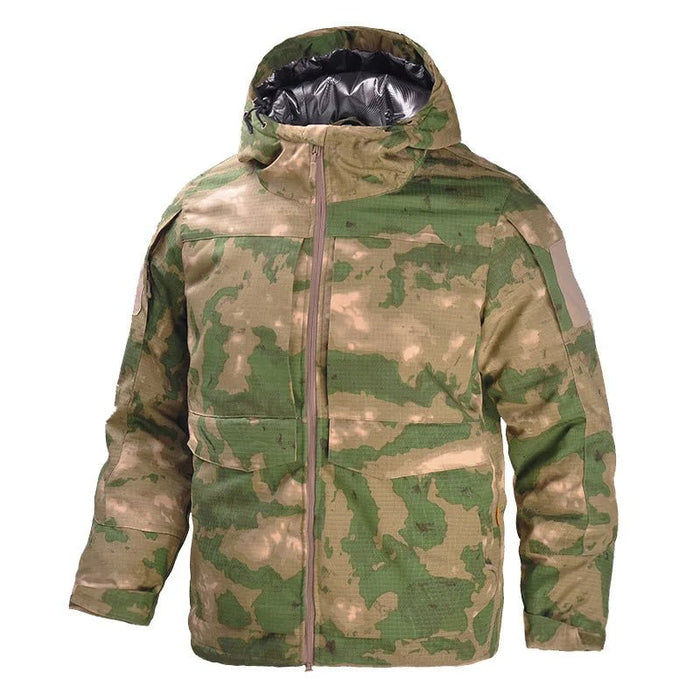 TopFight heren winterjas - Warmte - reflecterende camouflage jas met capuchon - Water - en winddicht - Bivakshop