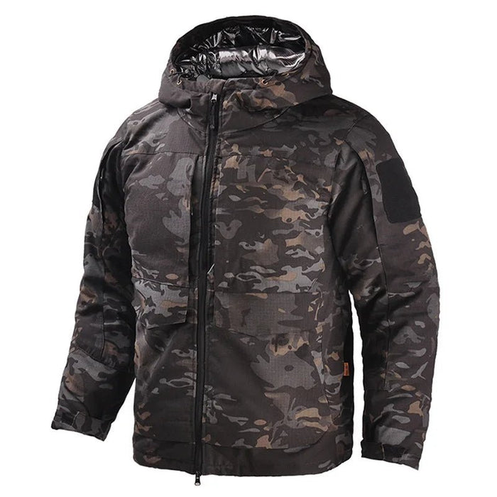 TopFight heren winterjas - Warmte - reflecterende camouflage jas met capuchon - Water - en winddicht - Bivakshop
