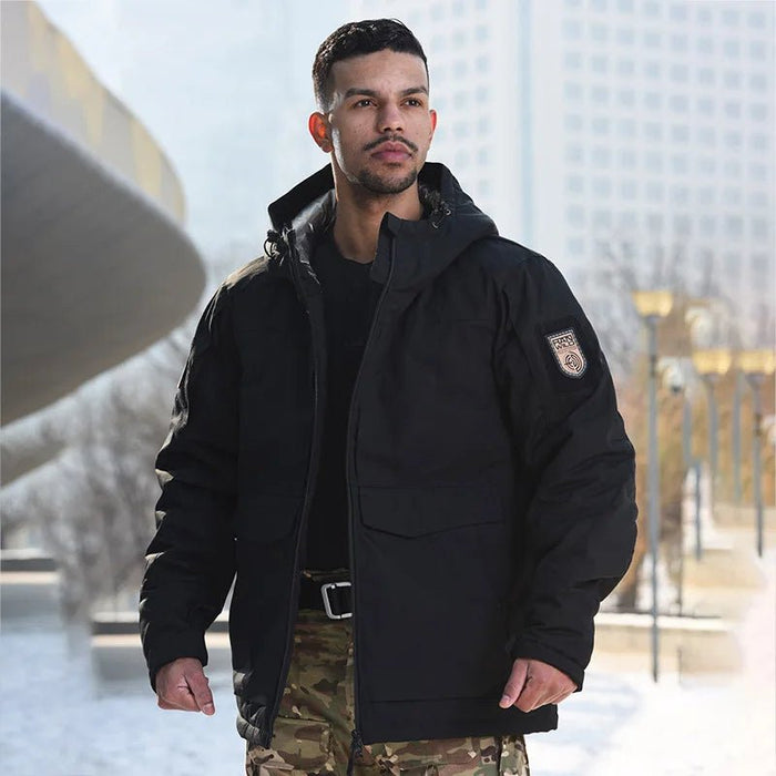 TopFight heren winterjas - Warmte - reflecterende camouflage jas met capuchon - Water - en winddicht - Bivakshop