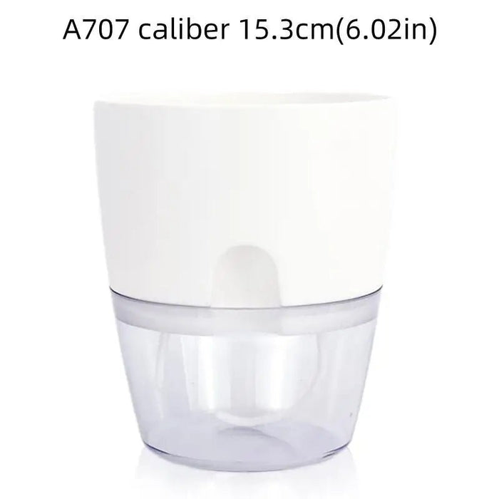 Transparante Zelfbewaterende Bloempot – Dubbele Laag – Indoor Plantenpot met Waterabsorptie Katoentouw - Bivakshop